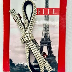 NWT RHINESTONE INTRICATE BOW BARRETTE BY ELLE